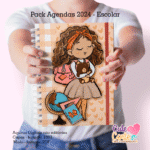 Pack Escolar – Agenda A5 – 15 Capas x 4 miolos - Datados e Permanentes (Cute Corte) - Imagem 19