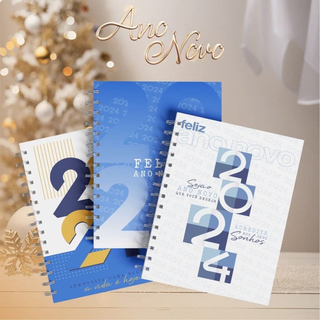 Pacote de Capas Agendas Personalizadas - Ano Novo 2024 V23 (Vintage) - Imagem 2
