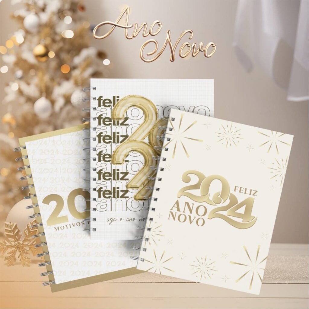 Pacote de Capas Agendas Personalizadas - Ano Novo 2024 V23 (Vintage) - Imagem 3