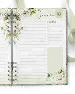 Agenda 2024 1DPP PERMANENTE - Floral Rosas Brancas (Bicho Papel)