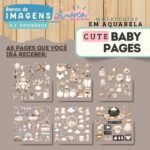 Kit Digital - ClipArts Cute Baby Pages (Pandoca) - Imagem 4