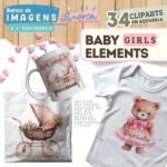 Kit Digital - ClipArt Baby Girl Elements I.A(Pandoca) - Imagem 12