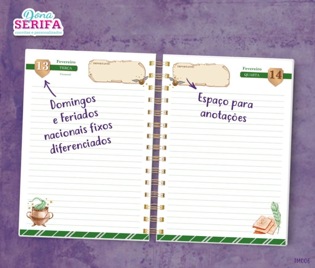 Miolo Agenda 2024 Harry Potter - (Dona Serifa) - Imagem 5