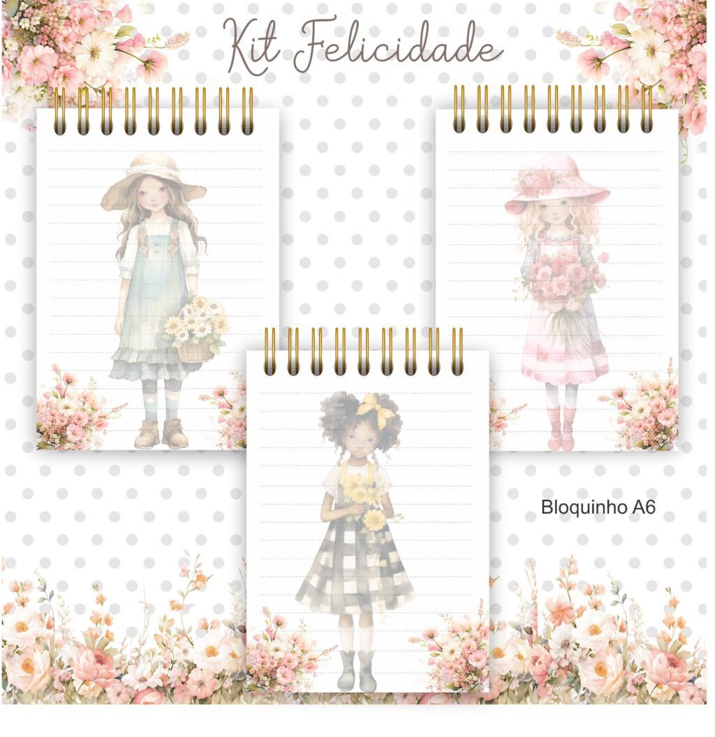 Kit Felicidade 1 - Bloco | Caderno | Capas  (Clube da Crys) - Imagem 2