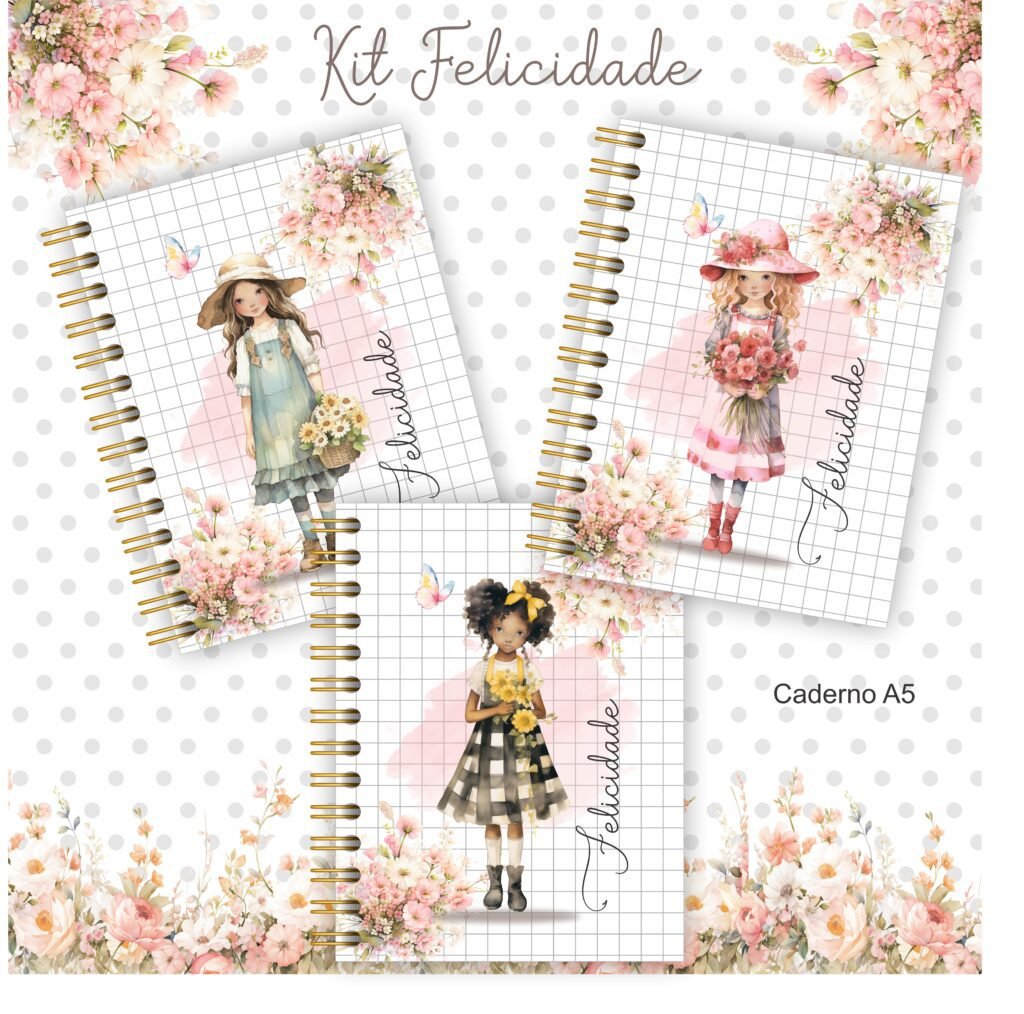 Kit Felicidade 1 - Bloco | Caderno | Capas  (Clube da Crys) - Imagem 3