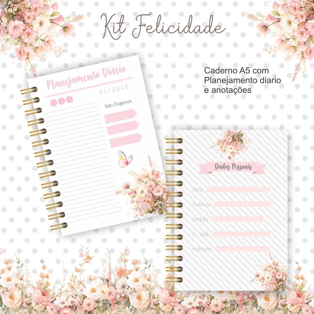 Kit Felicidade 1 - Bloco | Caderno | Capas  (Clube da Crys) - Imagem 5