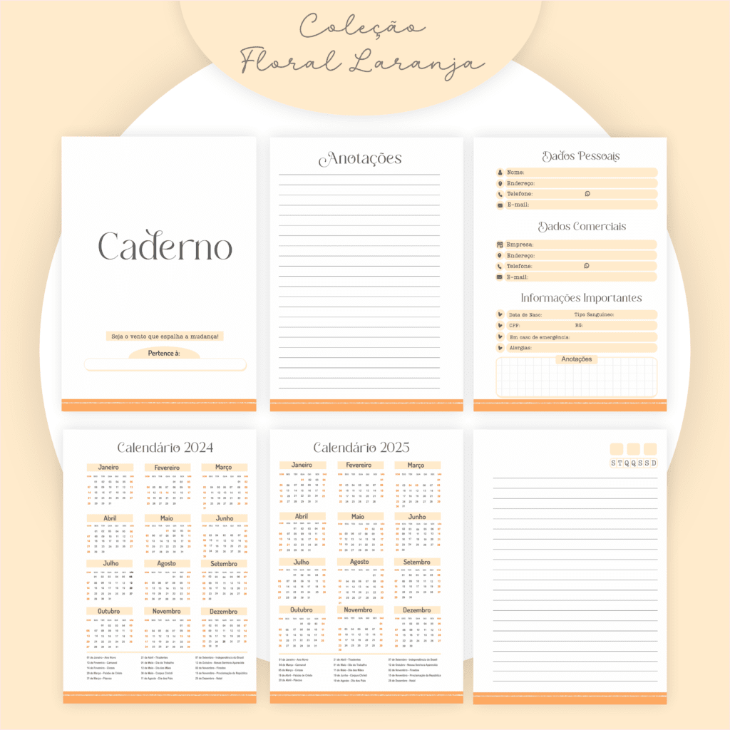 COMBO Floral Laranja 2024 – 5 Modelos (Pamella) - Imagem 5