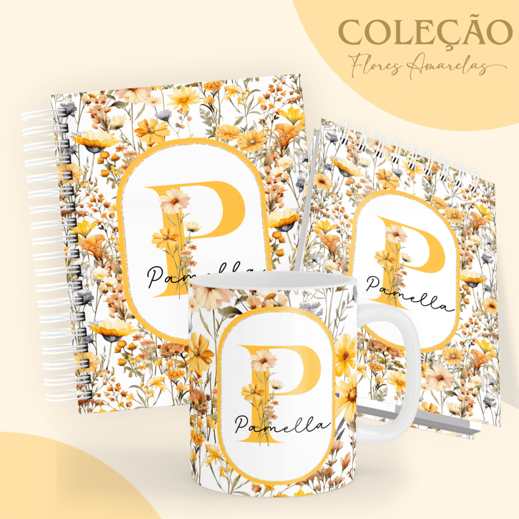 COMBO Alfabeto Flores Amarelas 2024 - 5 Modelos (Pamella) - Imagem 2