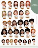 Kit Ilustrações Digital Mulher (Carinas Paper) - Imagem 2