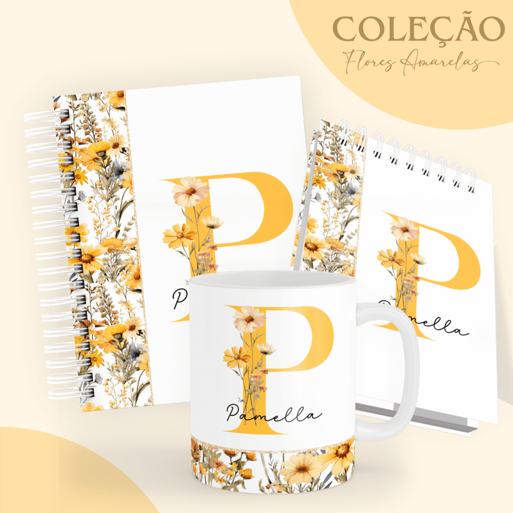 COMBO Alfabeto Flores Amarelas 2024 - 5 Modelos (Pamella) - Imagem 4