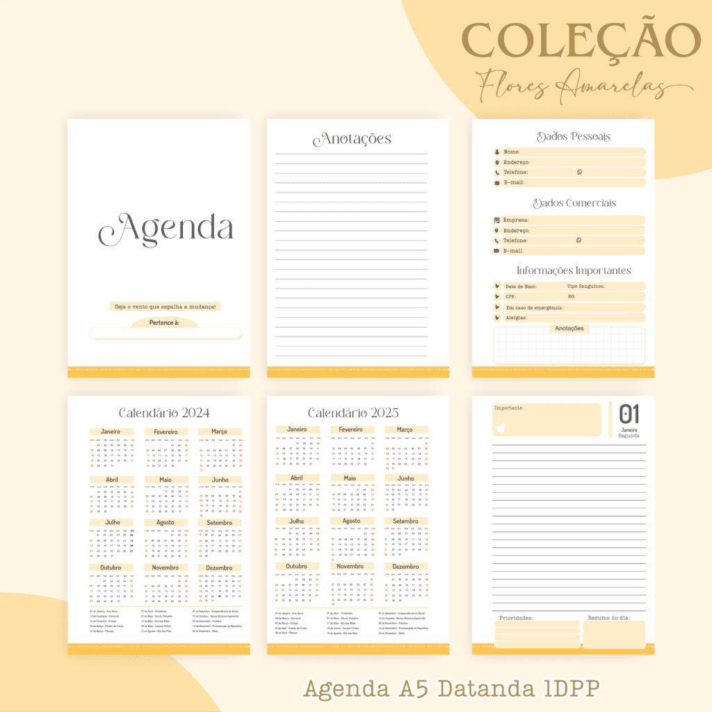 COMBO Alfabeto Flores Amarelas 2024 - 5 Modelos (Pamella) - Imagem 7