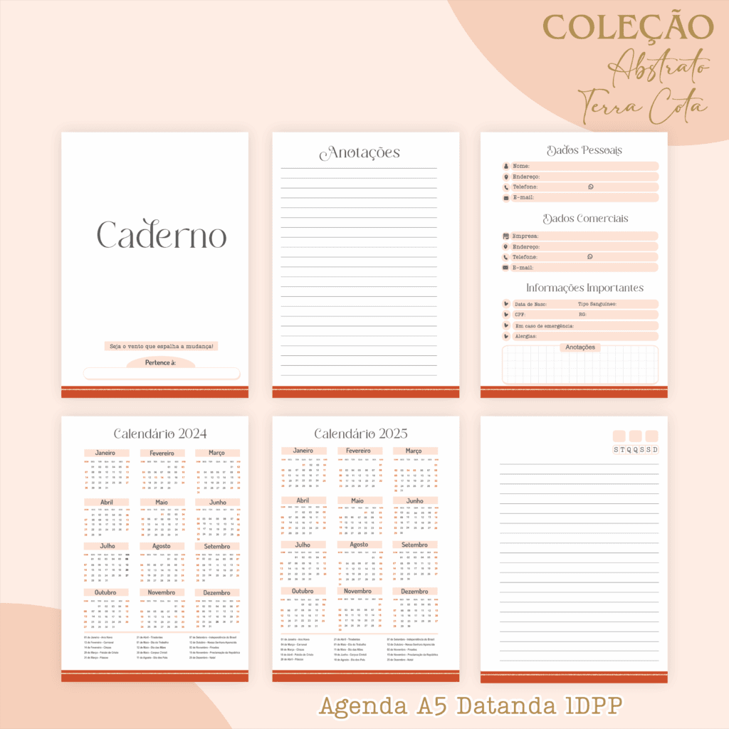 COMBO Abstrato Terra Cota 2024 - 5 Modelos (Pamella) - Imagem 9