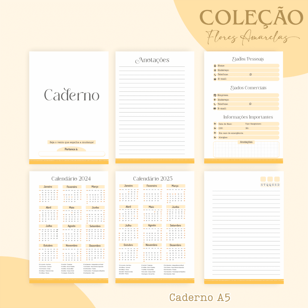COMBO Alfabeto Flores Amarelas 2024 - 5 Modelos (Pamella) - Imagem 9