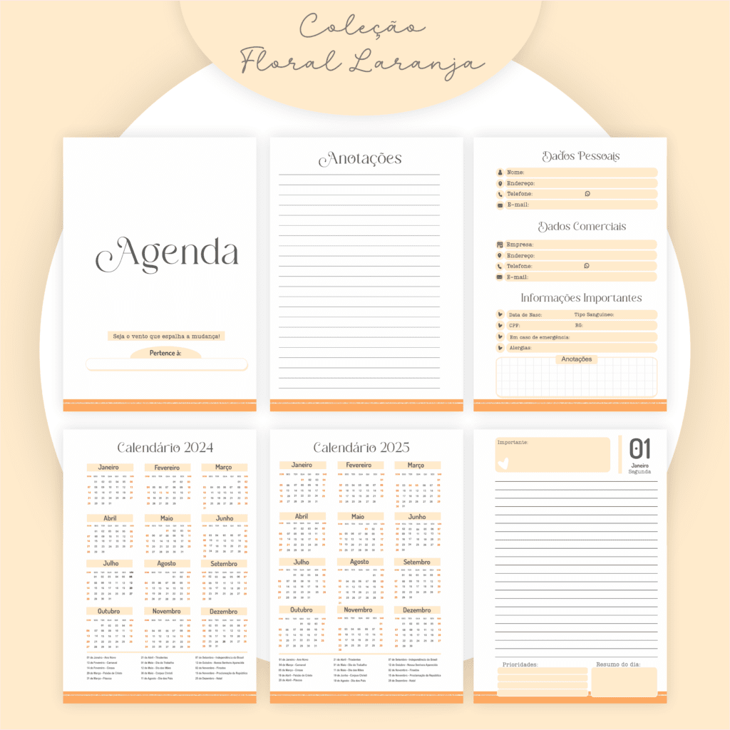 COMBO Floral Laranja 2024 – 5 Modelos (Pamella) - Imagem 4
