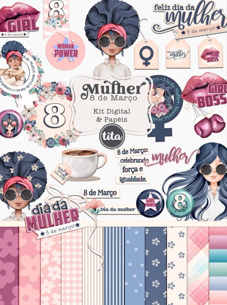 IMG-9965 Mulher 8 de Março - Combo Ilustrações e Papéis (Tita) - Imagem 1