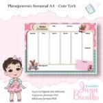 Planejamento Semanal A4-Coleção - Cute York (Jana Bicalho)
