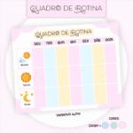 4 Modelos - Miolo Quadro de Rotina (Pamella)