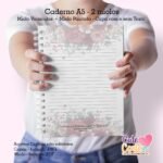 Caderno A5 – (Miolo Versículos + Miolo Pautado) + Bloquinho A6 – Rosas 1 (Cute Corte) - Imagem 5