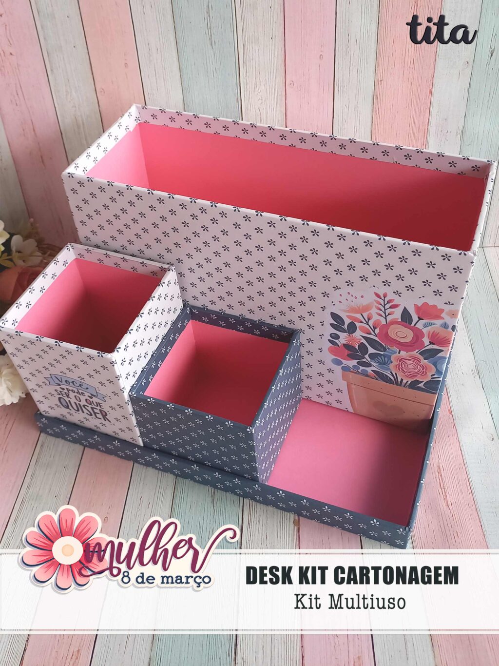 Mulher 8 de Março - Desk Kit Cartonagem (Tita) - Imagem 4