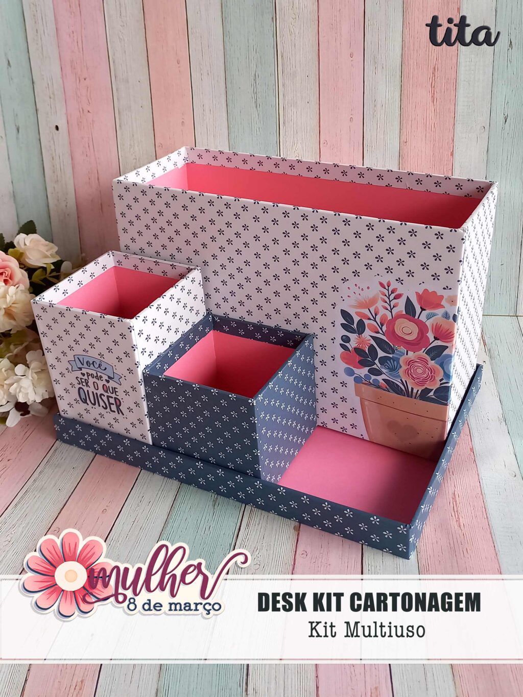 Mulher 8 de Março - Desk Kit Cartonagem (Tita) - Imagem 10