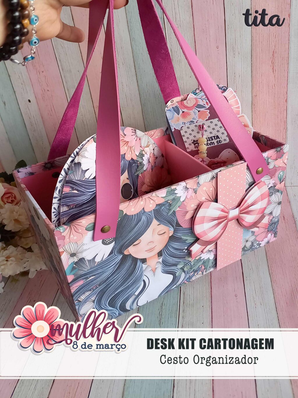 Mulher 8 de Março - Desk Kit Cartonagem (Tita) - Imagem 2