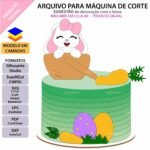 Topo de Bolo - Coelhinha - Arquivo Silhouette