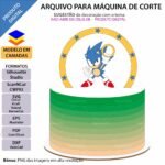 Topo de Bolo - Sonic - Arquivo Silhouette