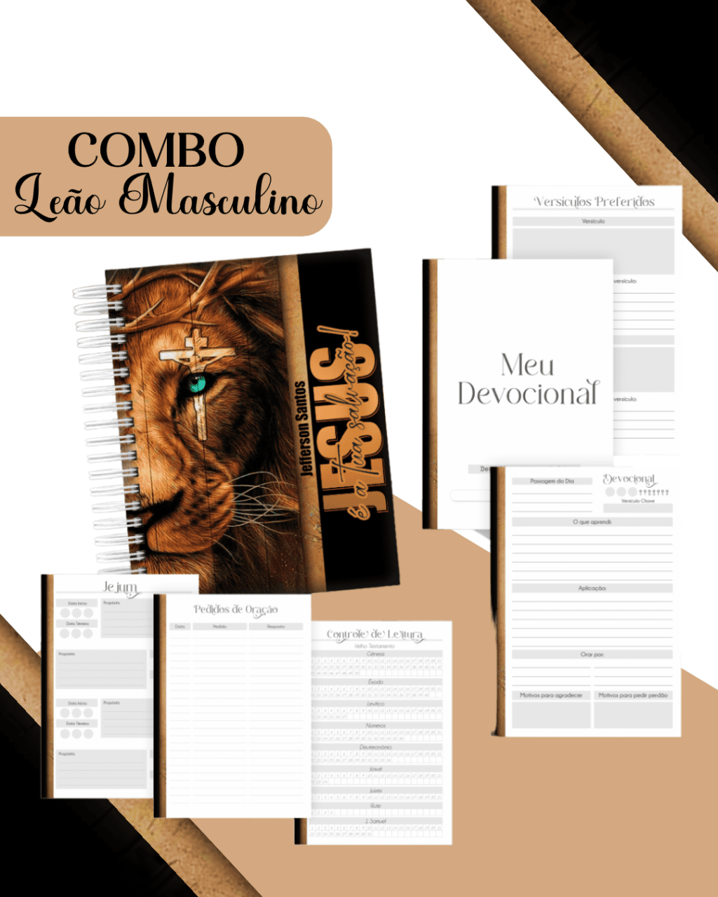 COMBO Leão de Judá Masculino - Devocional | Capa Bíblia (Pamella) - Imagem 3