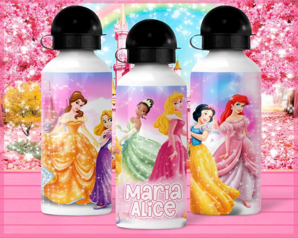 COMBO Garrafinhas Princesas  - Squeeze Térmica | Bolinha - Volta às Aulas - Imagem 1
