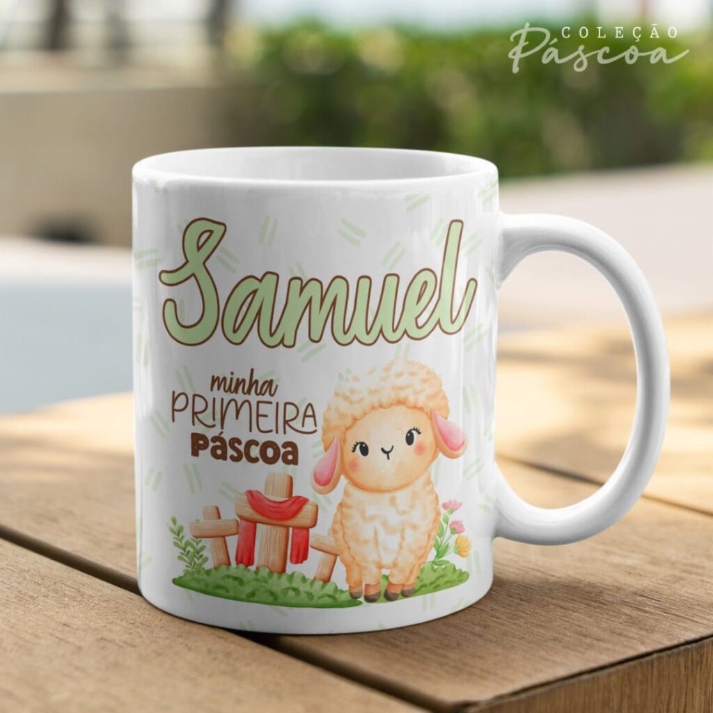 Pacote de Artes Caneca Personalizada Páscoa Cristã V24 (Vintage) - Imagem 6