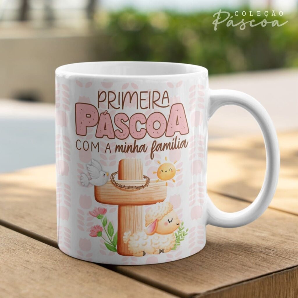 Pacote de Artes Caneca Personalizada Páscoa Cristã V24 (Vintage) - Imagem 7