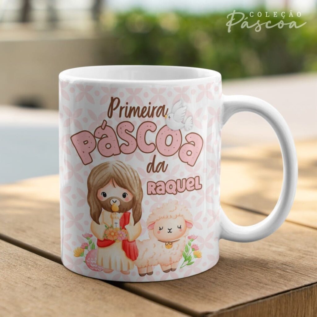 Pacote de Artes Caneca Personalizada Páscoa Cristã V24 (Vintage) - Imagem 9