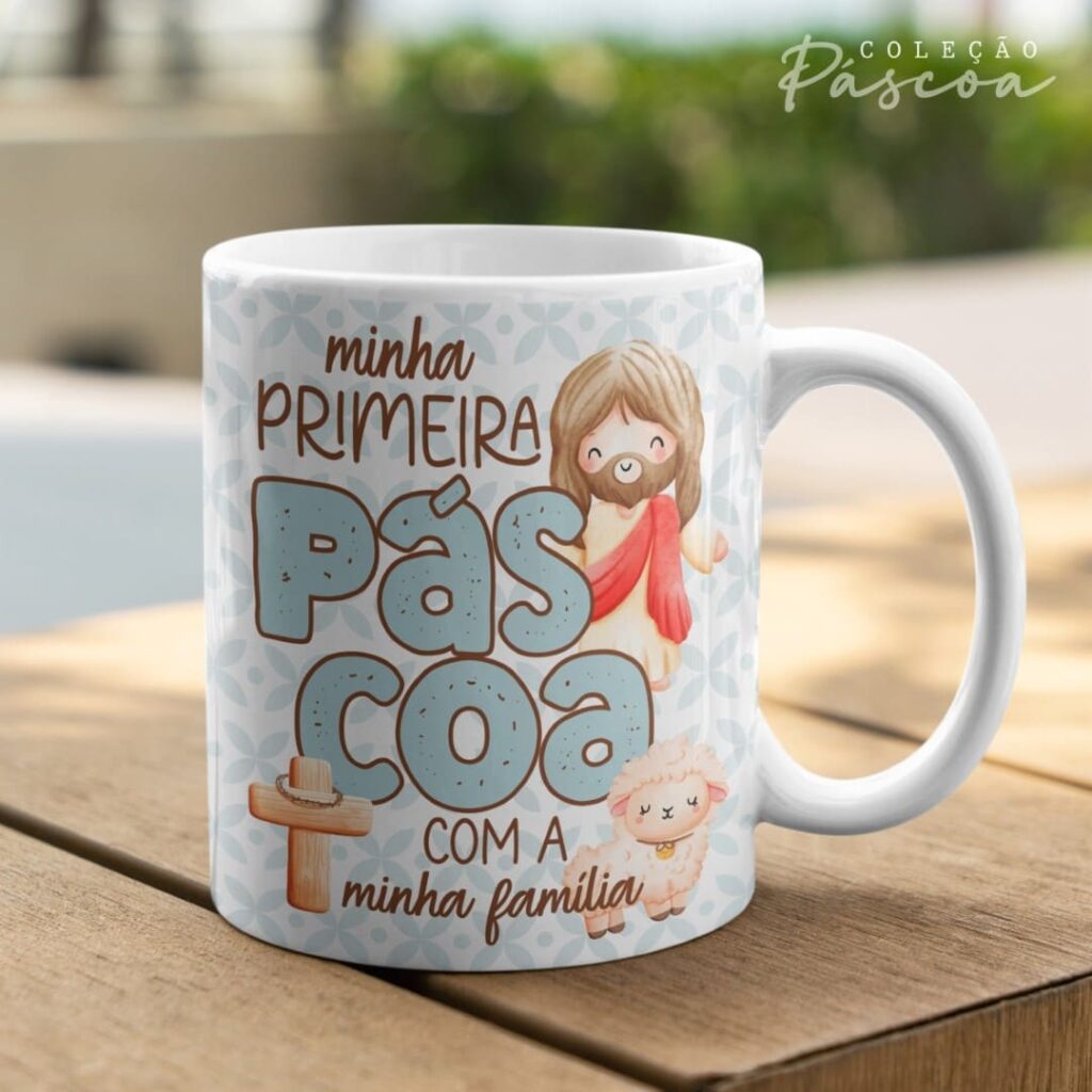 Pacote de Artes Caneca Personalizada Páscoa Cristã V24 (Vintage) - Imagem 20