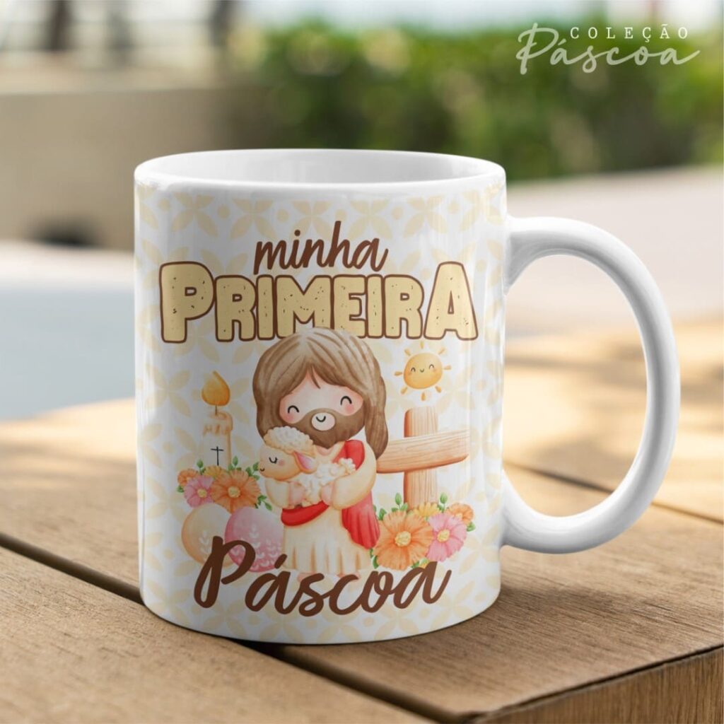 Pacote de Artes Caneca Personalizada Páscoa Cristã V24 (Vintage) - Imagem 13