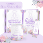COMBO Nossa Senhora Lilás - Devocional | Capa Bíblia (Pamella)
