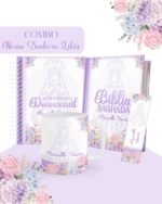 COMBO Nossa Senhora Lilás - Devocional | Capa Bíblia (Pamella)