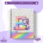 Capas A5 Alfabeto Unicórnio - Imagem 3