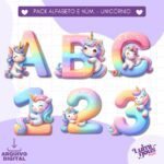 Alfabeto e Números Unicórnio Fofinho - Kit Digital - Imagem 10