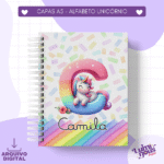 Capas A5 Alfabeto Unicórnio - Imagem 2