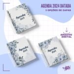 Agenda 2024 Floral Azul Datada (Luminous)