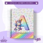 Capas A5 Alfabeto Unicórnio - Imagem 4