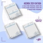 Agenda 2024 Floral Azul Datada (Luminous) - Imagem 3