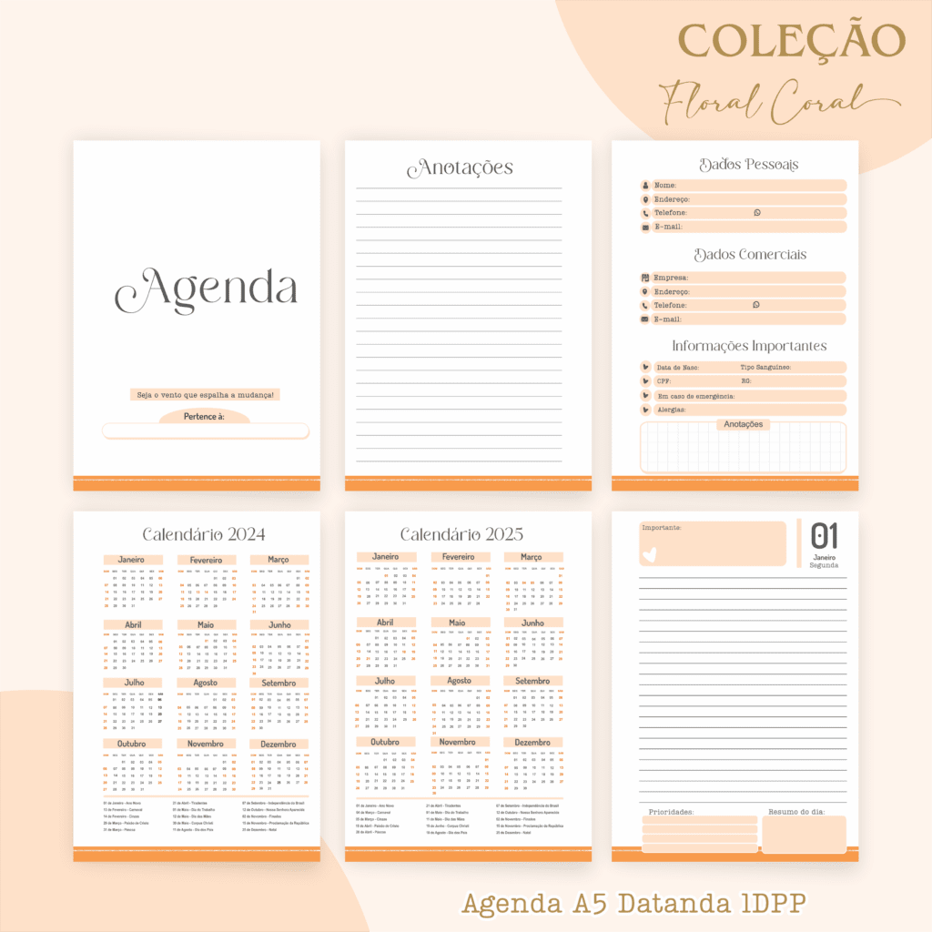 COMBO Floral Coral 2024 – 5 Modelos (Pamella) - Imagem 7