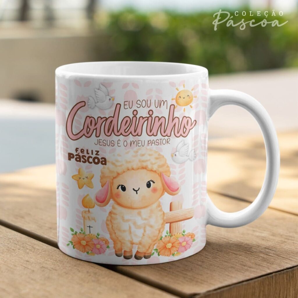 Pacote de Artes Caneca Personalizada Páscoa Cristã V24 (Vintage) - Imagem 17