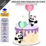 Topo de Bolo - Pandinha Balões - Arquivo Silhouette Studio