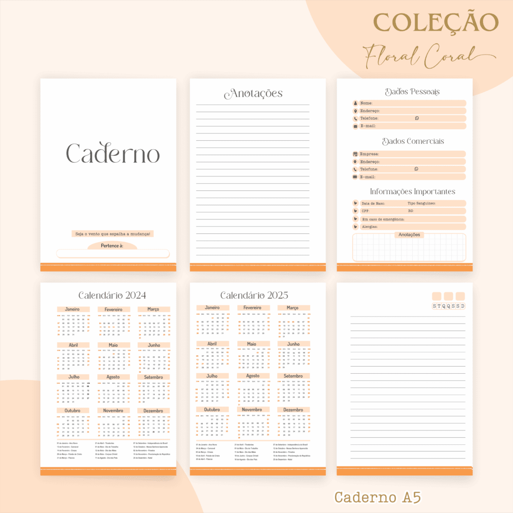 COMBO Floral Coral 2024 – 5 Modelos (Pamella) - Imagem 9