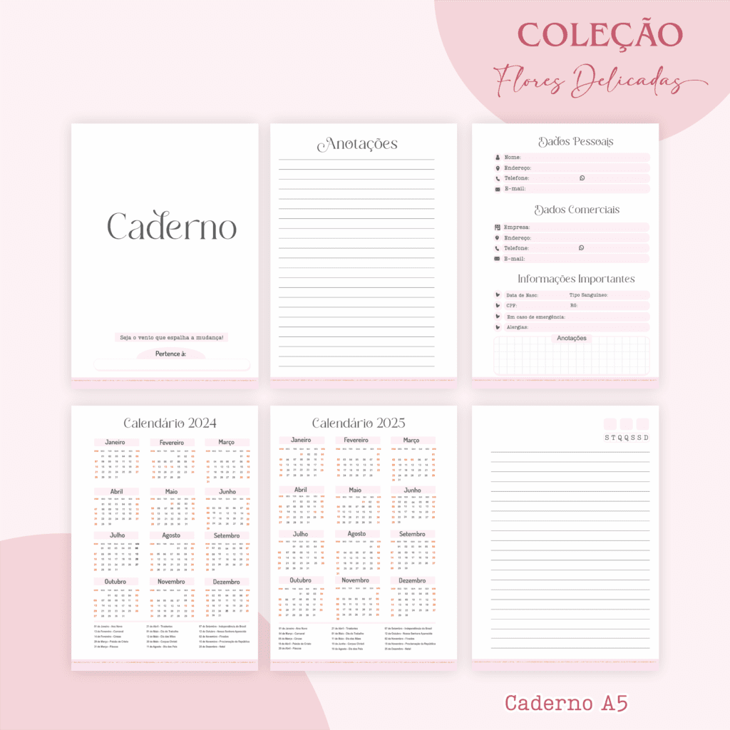 COMBO Flores Delicadas 2024 – 5 Modelos (Pamella) - Imagem 2