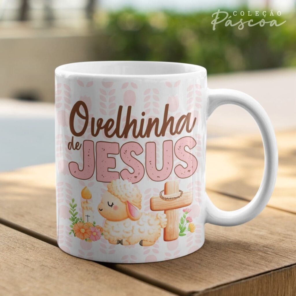 Pacote de Artes Caneca Personalizada Páscoa Cristã V24 (Vintage) - Imagem 19