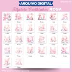 Kit Digital - Alfabeto COELHINHOS ROSA (Ilustracin) - Imagem 5