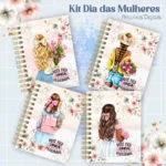 Combo de Artes para HOMENAGEM À MULHER com Blocos | Cadernos | Planner | Mimos (Cris Arts)